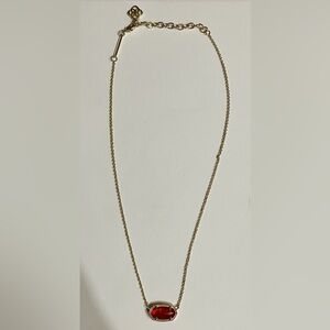 Kendra Scott Elisa Gold Pendant Necklace - Red Stone